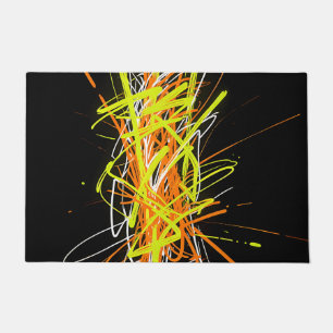 Neon Chaos Abstract Energy Explosion Doormat