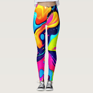Neon Chaos Liquid Colour Explosion Leggings
