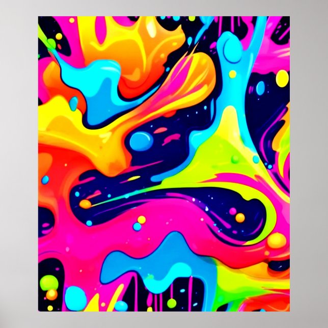 Neon Chaos Liquid Colour Explosion Poster (Front)