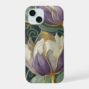 Neon Charlie Chameleon, Textile Rainforest Collage iPhone 15 Case