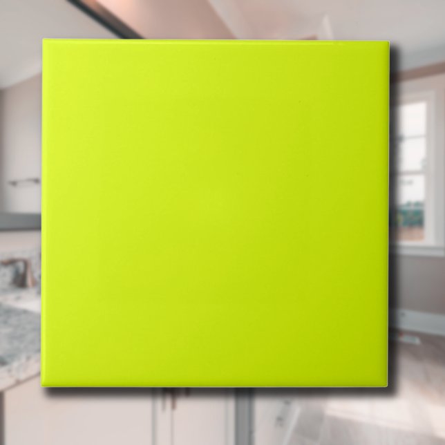Neon Chartreuse Solid Colour | Classic | Elegant Ceramic Tile (Creator Uploaded)
