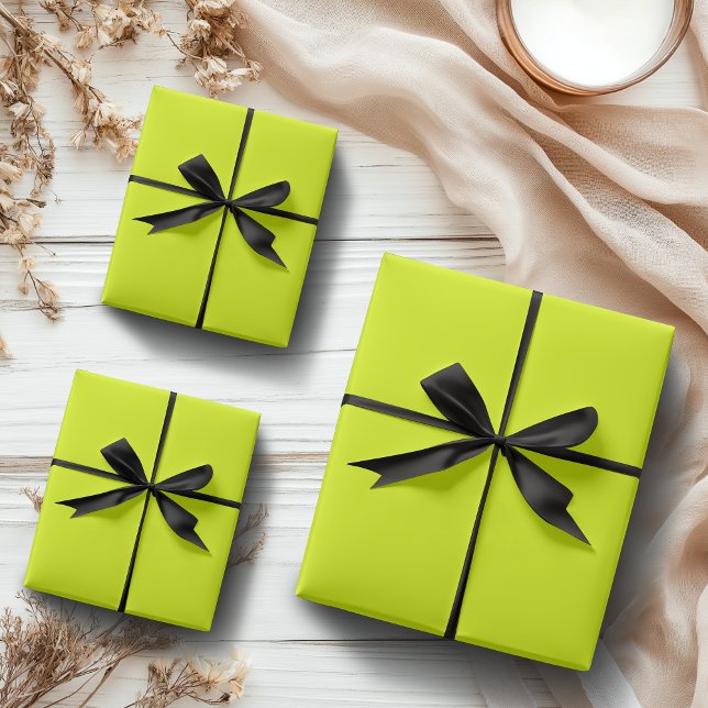 Neon Chartreuse Solid Colour | Classic | Elegant Wrapping Paper Sheet (Creator Uploaded)