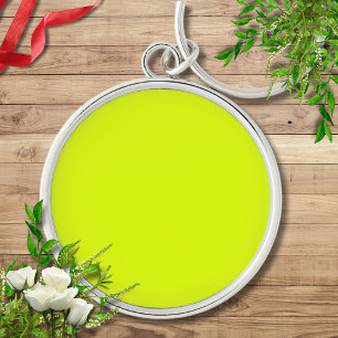Neon Chartreuse Solid Colour   Classic Key Ring