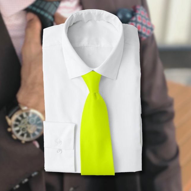Neon Chartreuse Solid Colour | Classic Tie (Creator Uploaded)