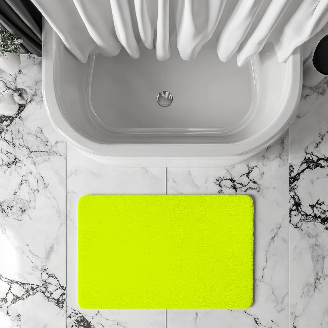 Neon Chartreuse Solid Colour | Trendy Colour Bath Mat (Creator Uploaded)