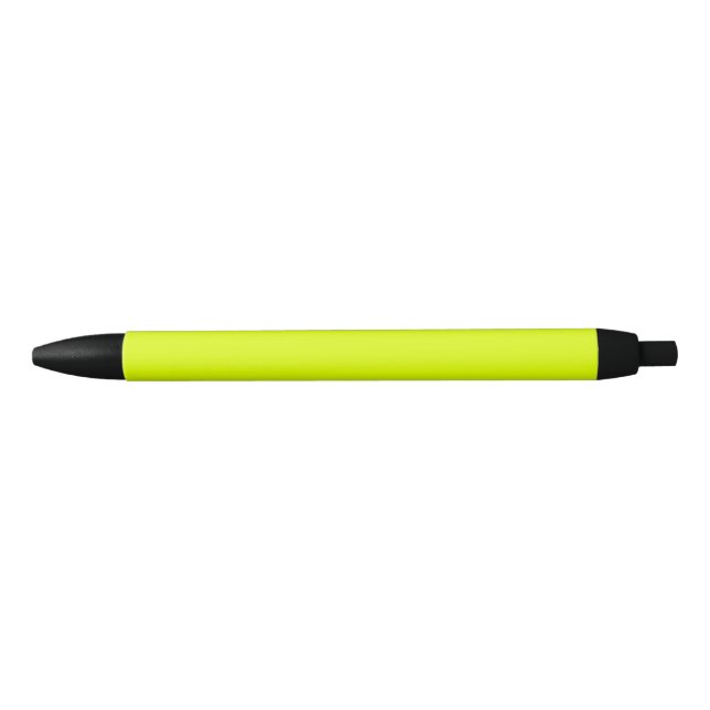 Neon Chartreuse Solid Colour | Trendy Colour Black Ink Pen (Front)
