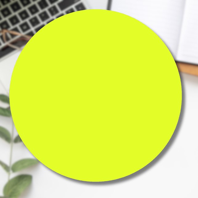 Neon Chartreuse Solid Colour | Trendy Colour Classic Round Sticker (Creator Uploaded)