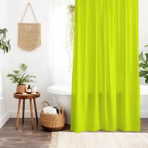 Neon Chartreuse Solid Colour   Trendy Colour Shower Curtain