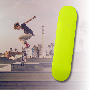 Neon Chartreuse Solid Colour   Trendy Colour Skateboard