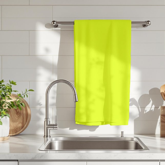 Neon Chartreuse Solid Colour | Trendy Colour Tea Towel (Creator Uploaded)