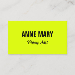 Neon Chartreuse Yellow Black Colourful Bright Business Card