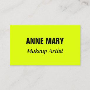Neon Chartreuse Yellow Black Colourful Bright Cool Business Card