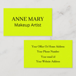 Neon Chartreuse Yellow Fluorescent Bright Colourfu Business Card