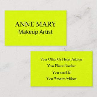 Neon Chartreuse Yellow Fluorescent Bright Colourfu Business Card