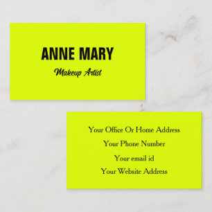 Neon Chartreuse Yellow Fluorescent Colorful Bright Business Card