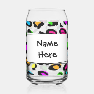 Neon Cheetah Can Glass