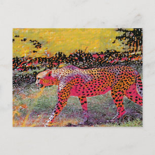 Neon cheetah postcard