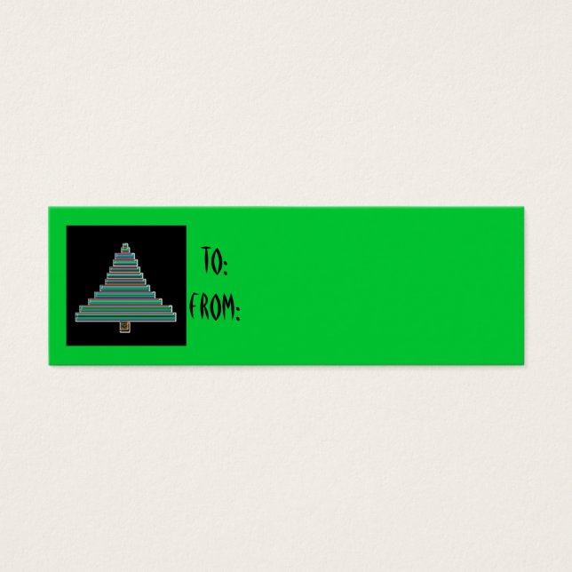 neon christmas tree gift tag (Front)