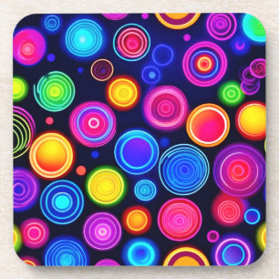 Neon Circle Burst Coaster
