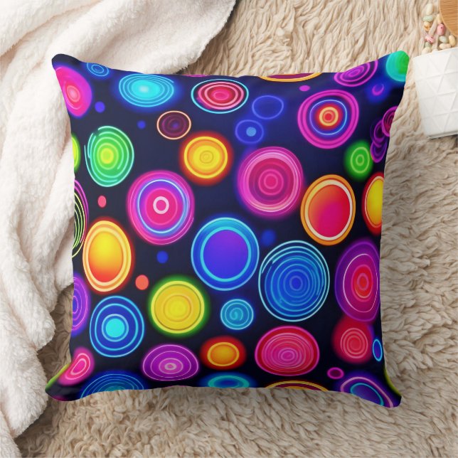 Neon Circle Burst Cushion (Blanket)
