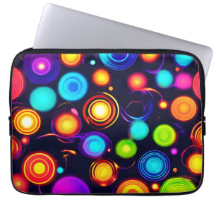 Neon Circle Explosion Laptop Sleeve