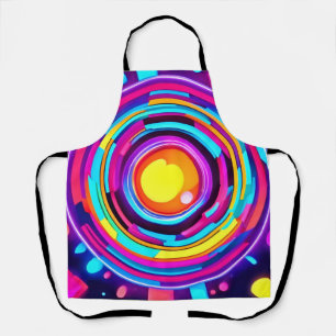 Neon Circle Vortex Pattern Apron