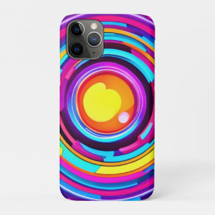 Neon Circle Vortex Pattern iPhone 11 Pro Case