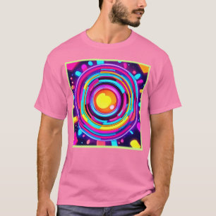 Neon Circle Vortex Pattern T-Shirt