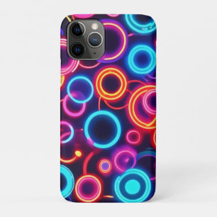 Neon Circles: A Vibrant Visual Feast iPhone 11 Pro Case