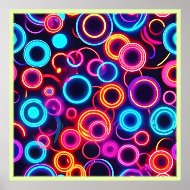 Neon Circles: A Vibrant Visual Feast Poster (Front)