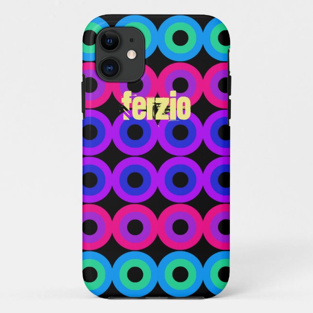 Neon Circles Case-Mate iPhone Case (Back)