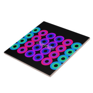Neon Circles Ceramic Tile