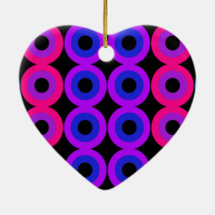 Neon Circles Ceramic Tree Decoration