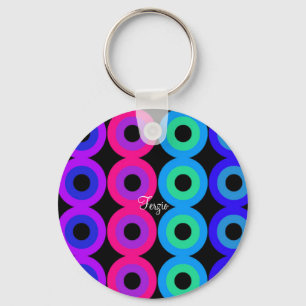 Neon Circles Key Ring