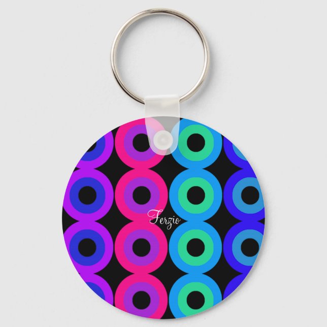 Neon Circles Key Ring (Front)