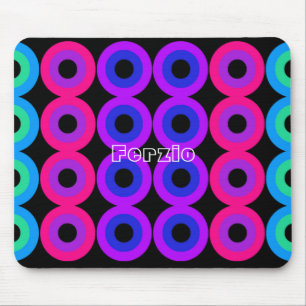Neon Circles Mouse Pad