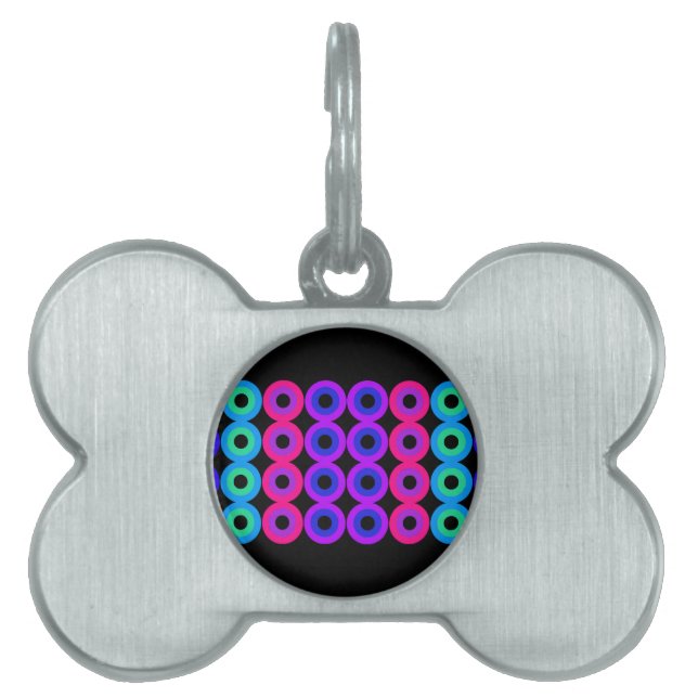 Neon Circles Pet Tag (Front)