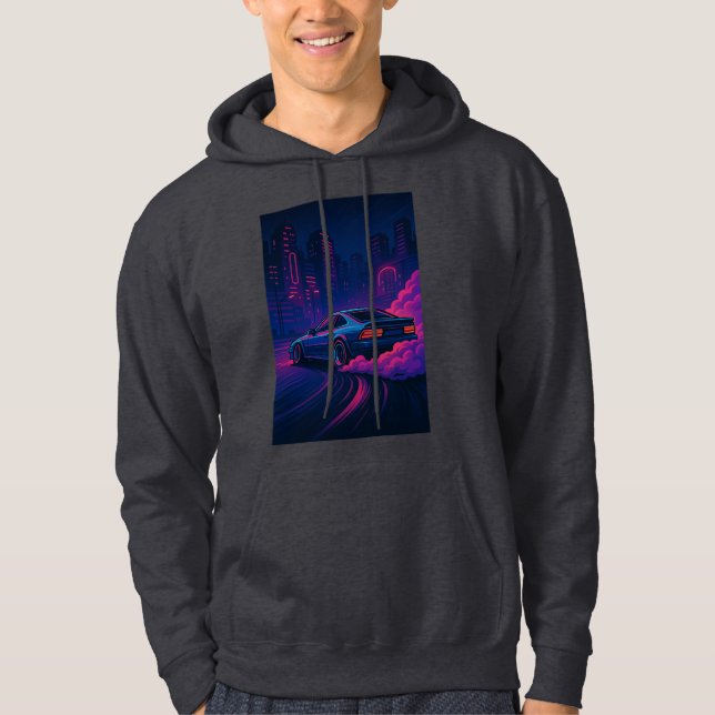 Neon Circuit Symphony Hoodie (Front)