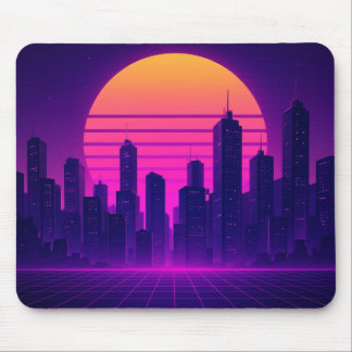 Neon city mouse pad