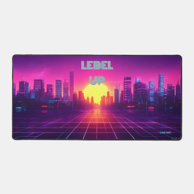  Neon City Twilight Desk Mat (Front)