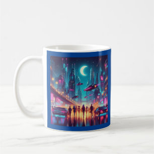 Neon Cityscape Coffee Mug