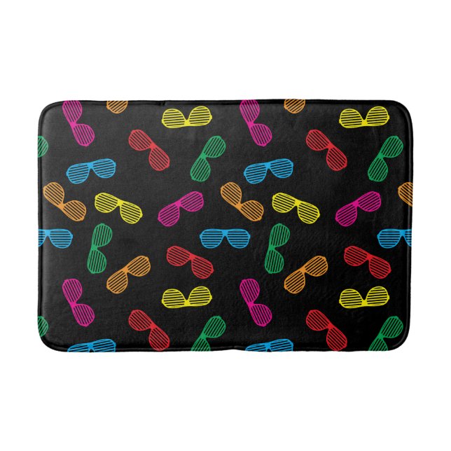 Neon Classic Sunglasses Pattern Bath Mat (Front)