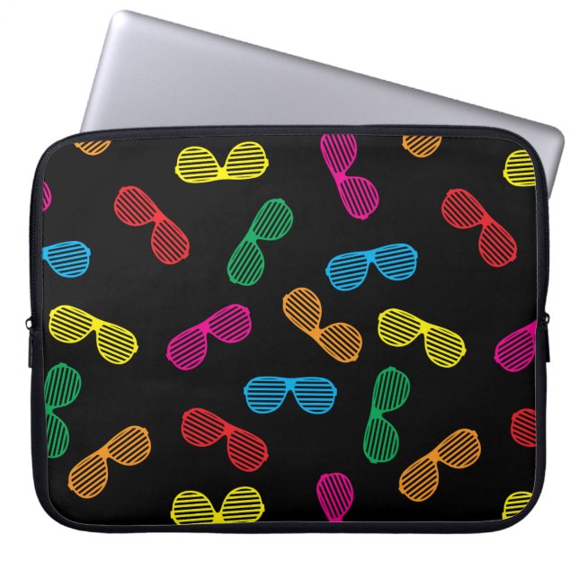 Neon Classic Sunglasses Pattern Laptop Sleeve (Front)
