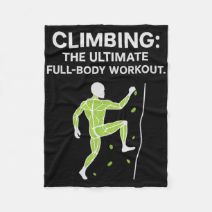 Neon Climbing Full-body Workout Muscle Diagram Gra Fleece Blanket