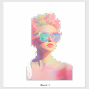 Neon Coastal Beauty with Sunglasses