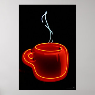Neon Coffee Mug Print
