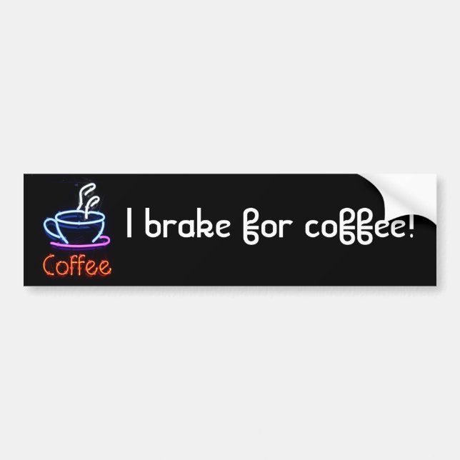 Neon Coffee Sign Bumper Sticker (Front)