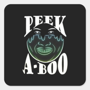 Neon Colored Artwork - Peekabo Square Sticker
