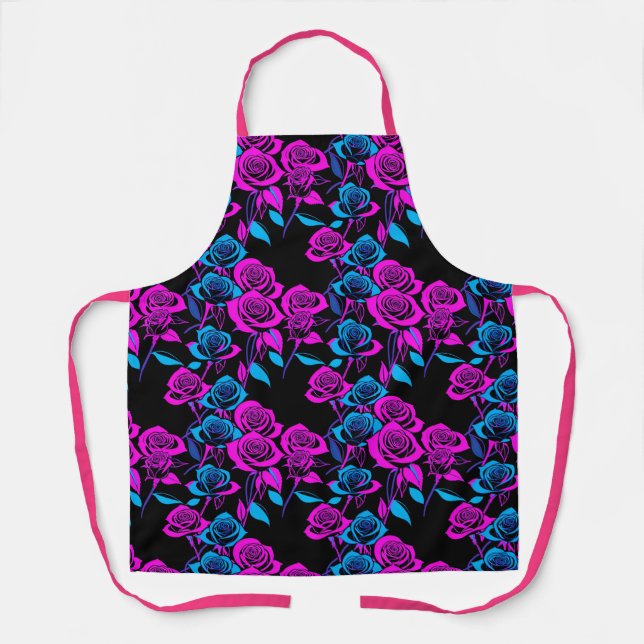 Neon Colored Roses Apron (Front)