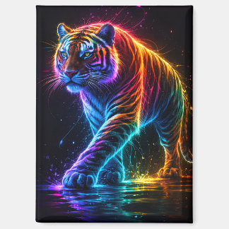Neon colored tiger magnet